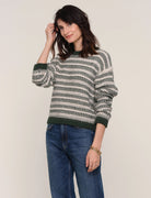 Green Striped Yarn Sweater