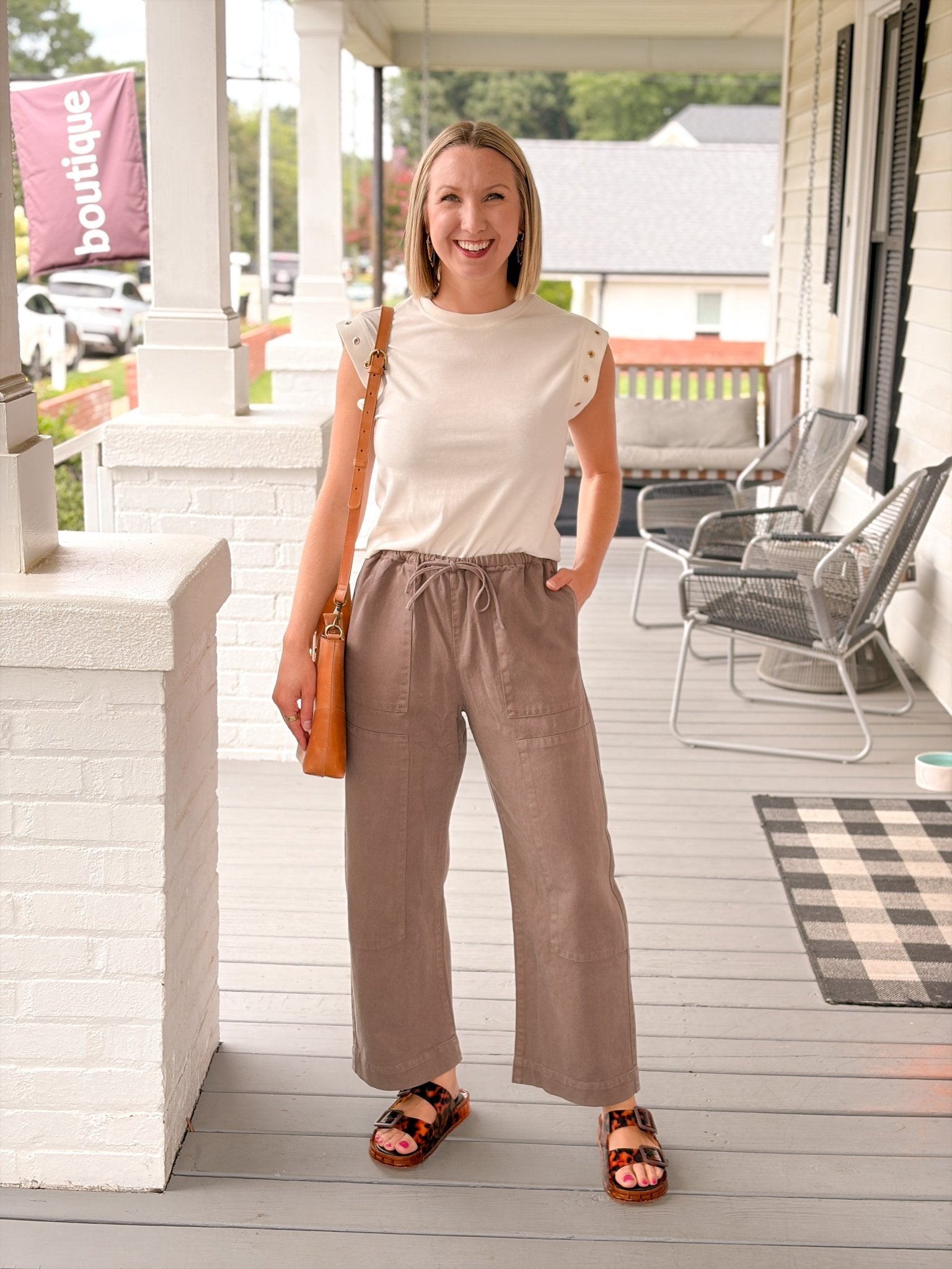 Rose & Lee Co Camino Top, Sandstone by Z Supply short sleeve