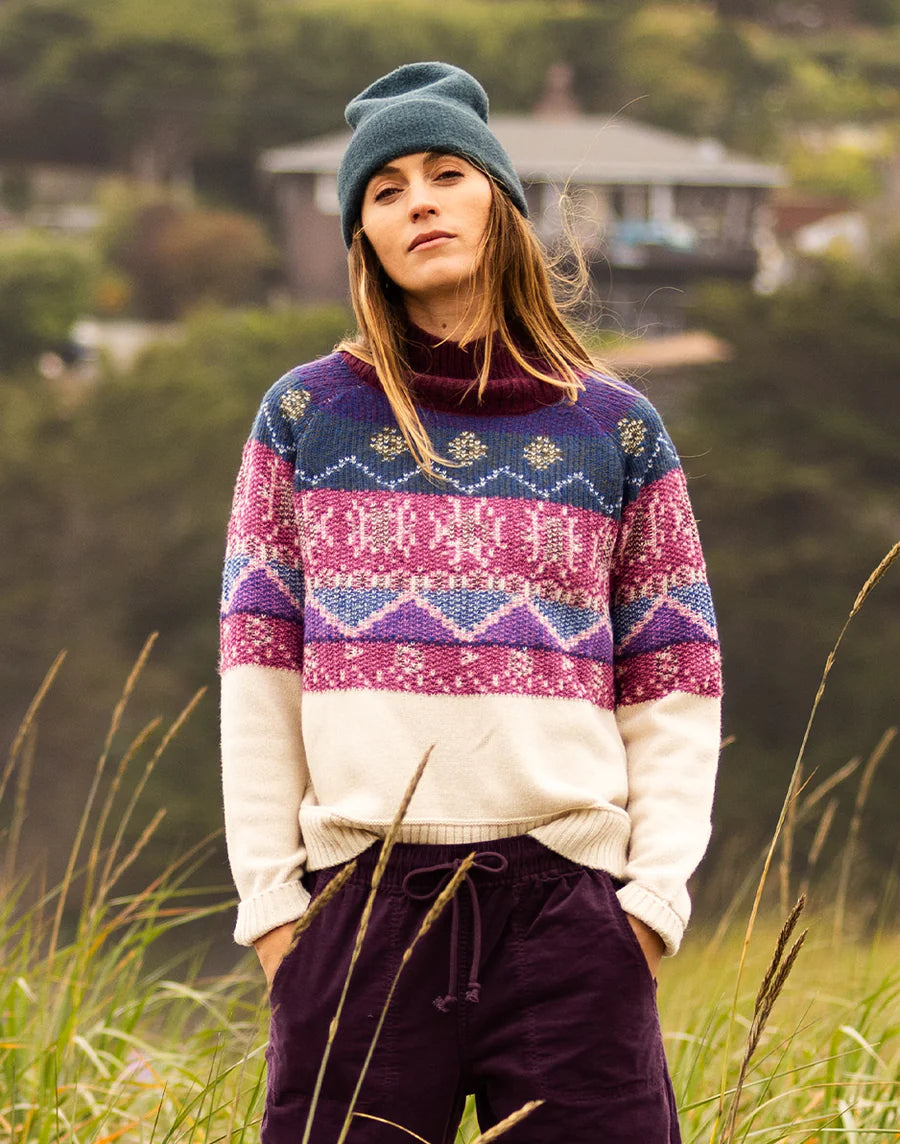 Multi Colored Fair Isle Turtleneck Sweater