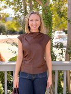 Rose & Lee Co Nights With You Top, Espresso Martini by Sanctuary Work Tops