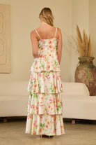 Sleeveless Floral Print Maxi Dress with Sweetheart Neckline 
