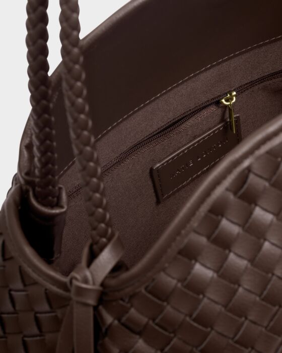 Rose & Lee Co Nova Woven Large Shoulder Bag, Chocolate BAGS
