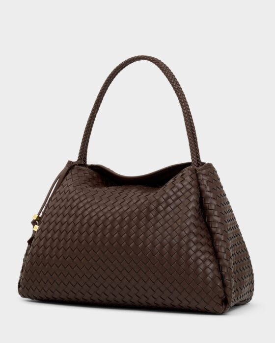 Rose & Lee Co Nova Woven Large Shoulder Bag, Chocolate BAGS