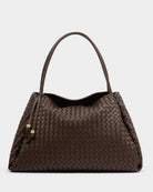 Rose & Lee Co Nova Woven Large Shoulder Bag, Chocolate BAGS
