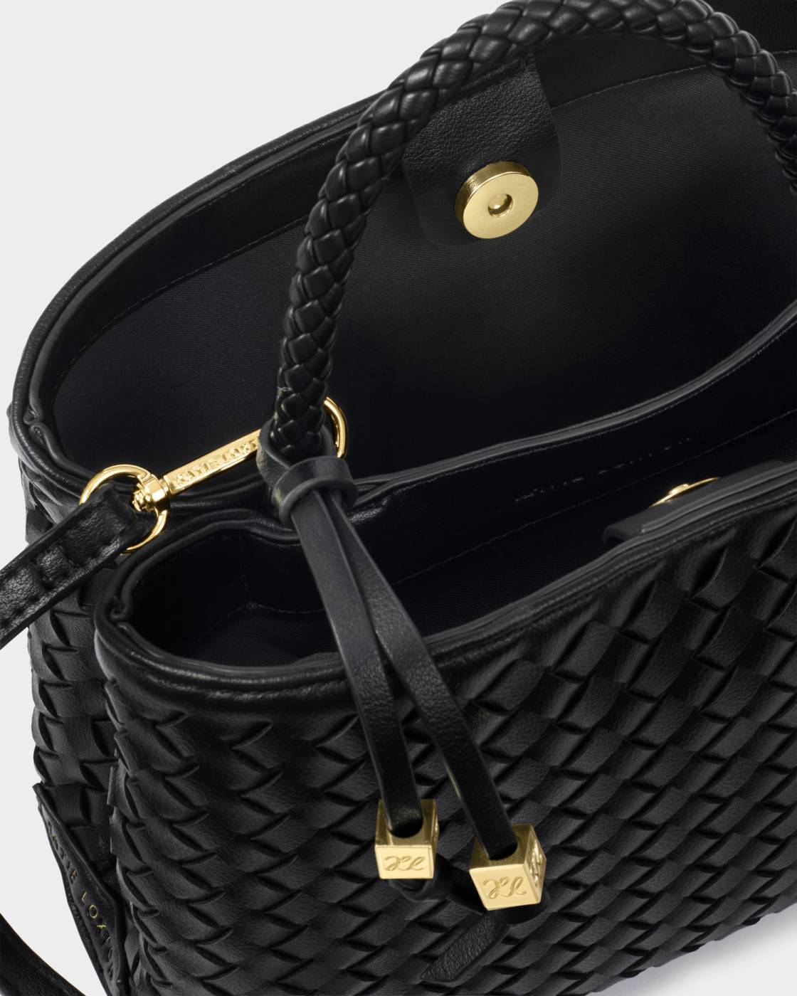 Rose & Lee Co Nova Woven Top Handle Bag, Black Bags