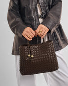 Rose & Lee Co Nova Woven Top Handle Bag, Chocolate Bags
