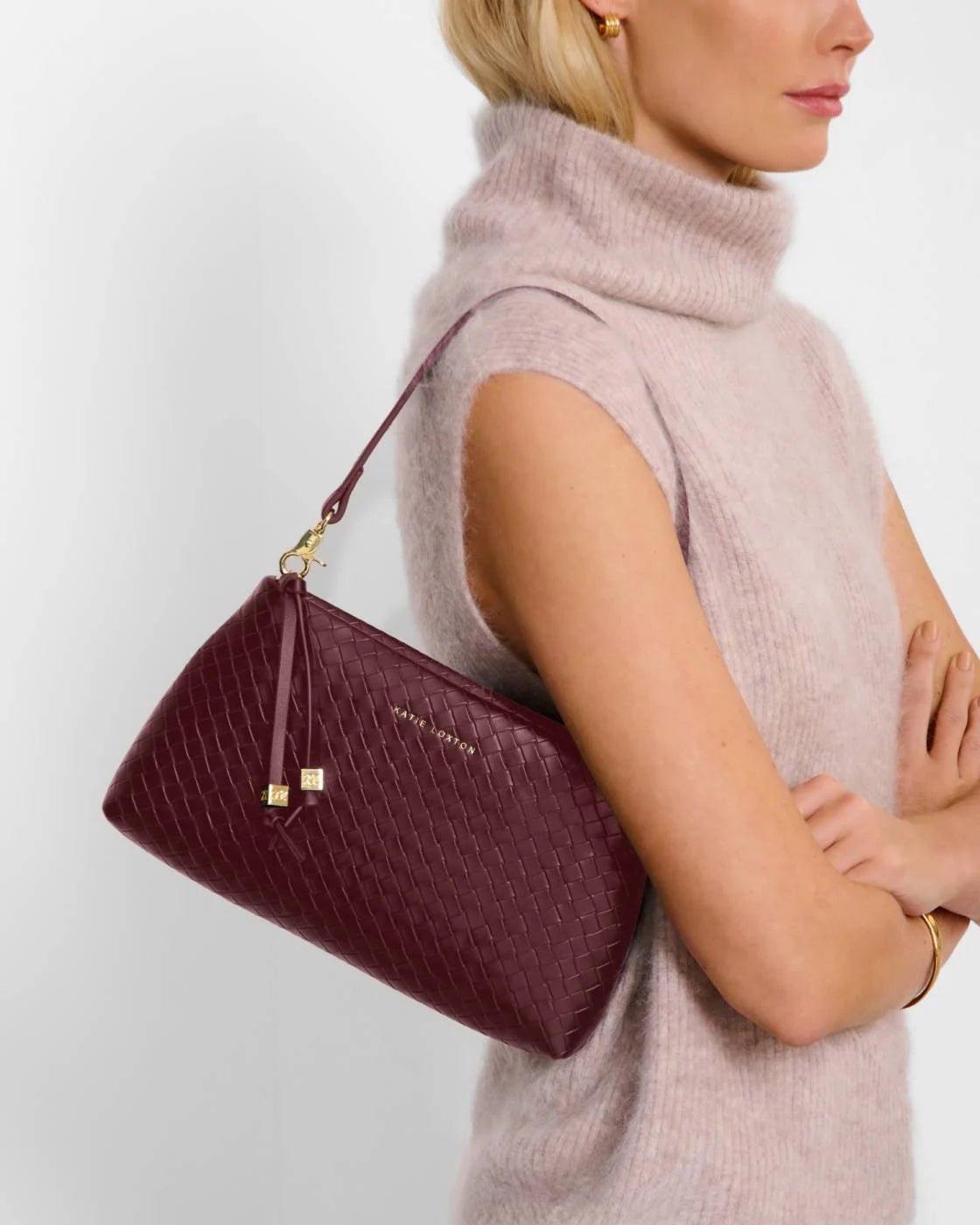 Rose & Lee Co Nova Woven Small Shoulder Bag, Cherry Bags