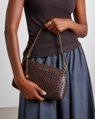 Rose & Lee Co Nova Woven Small Shoulder Bag, Dark Chocolate Bags