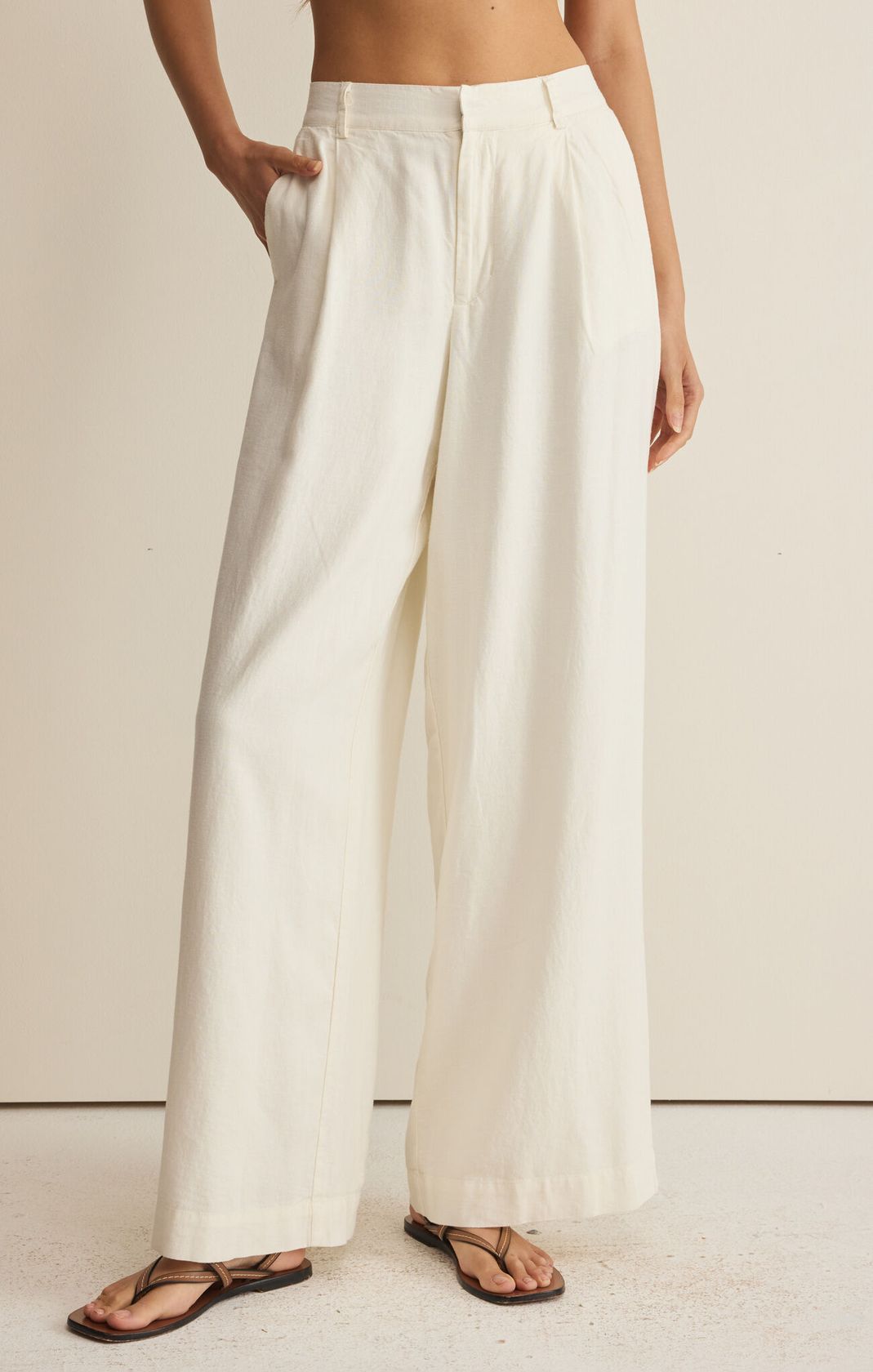 Rose & Lee Co Overlook Linen Pants, Cloud by Z Supply Pants