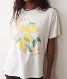 Rose & Lee Co Oversized Hemp Graphic Tee, Antique White by Marine Layer short sleeve