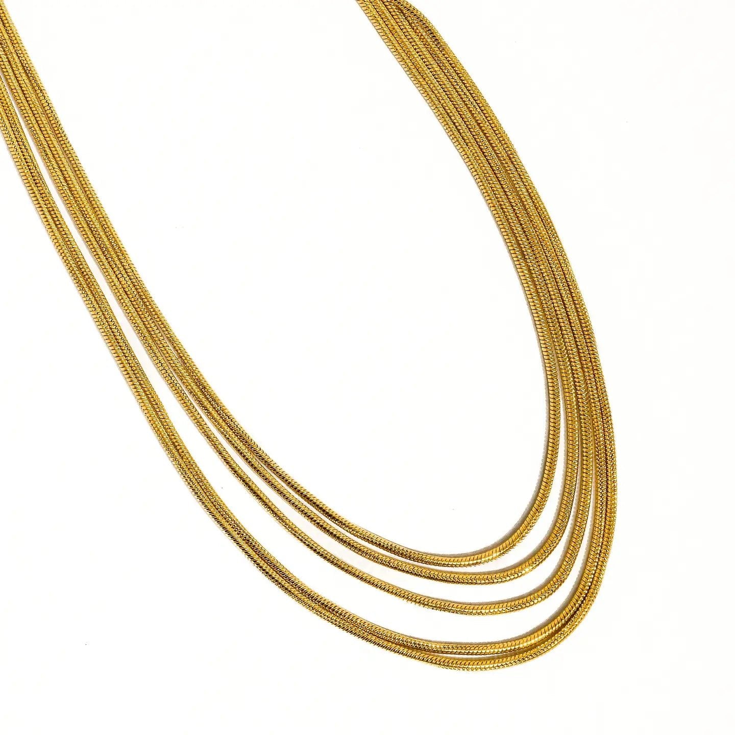 Rose & Lee Co Parie Layered Chain Necklace, 18k Gold Necklaces