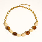 Rose & Lee Co Palm Beaded Necklace, 18k Gold Necklaces