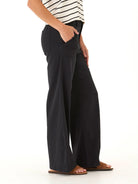 Black Wide Leg Twill Pants