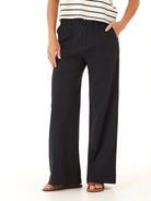 Black Wide Leg Twill Pants