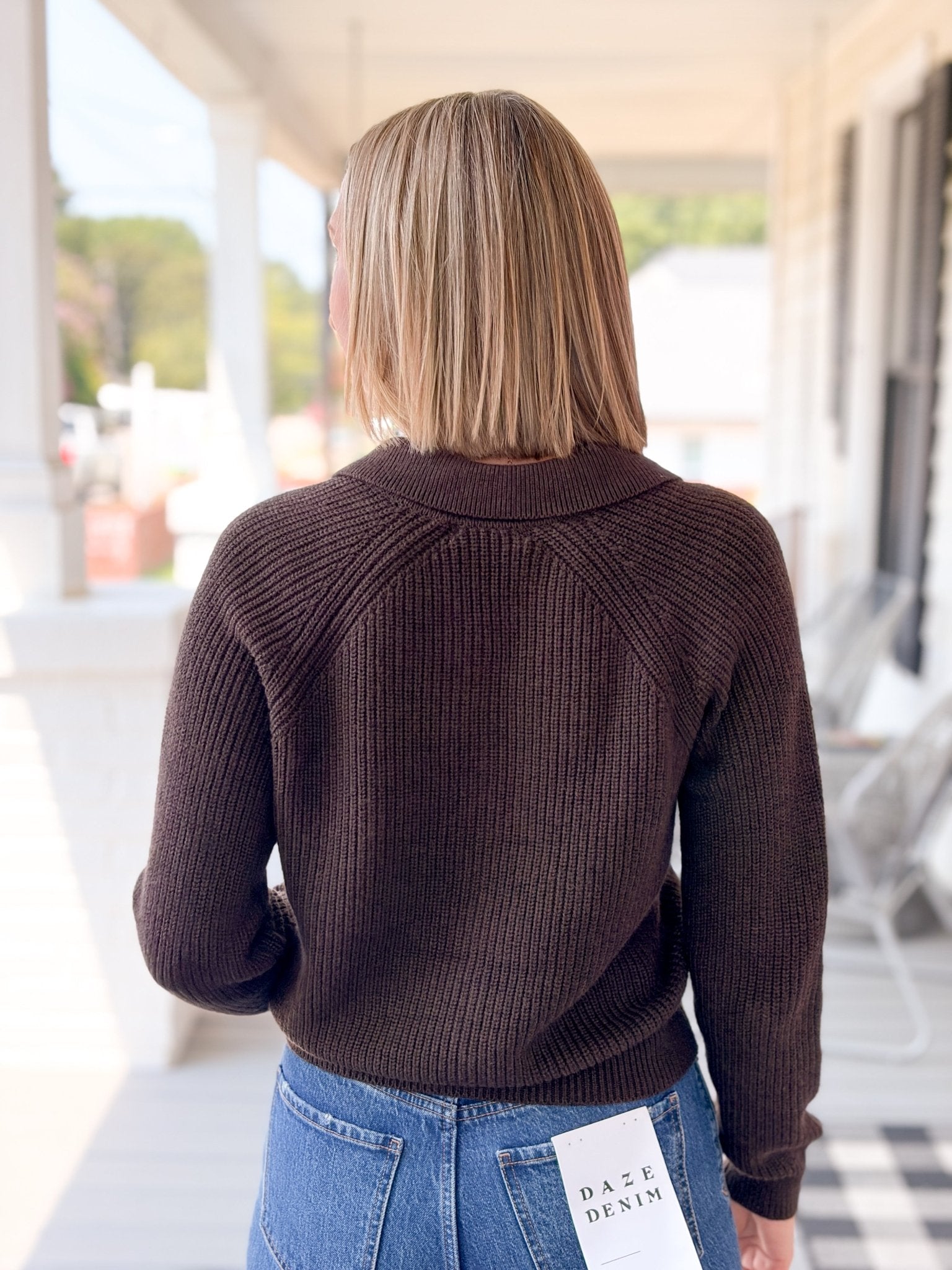 Rose & Lee Co Parker Cardigan, Chocolate by Marine Layer Cardigan