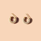 Rose & Lee Co Pearl Mini Dot Hoop Earrings, Gold Earrings