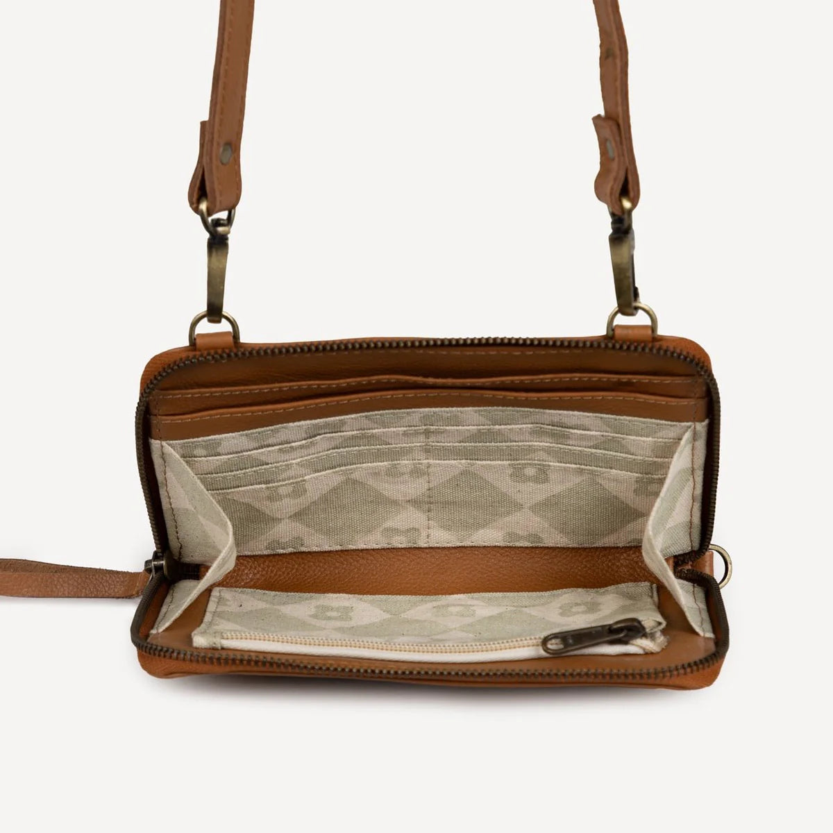 Pebbled Camel Crossbody Bag