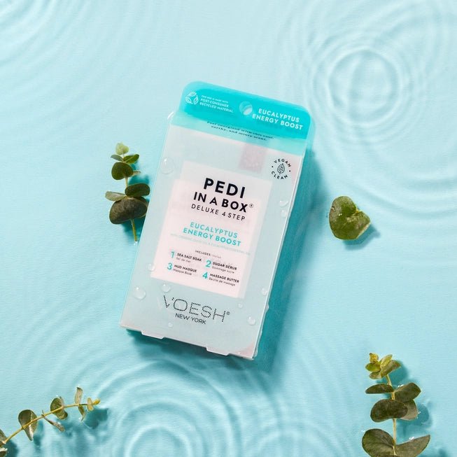 Rose & Lee Co Pedi in a Box Deluxe 4 Step, Eucalyptus Energy Boost Bath & Body