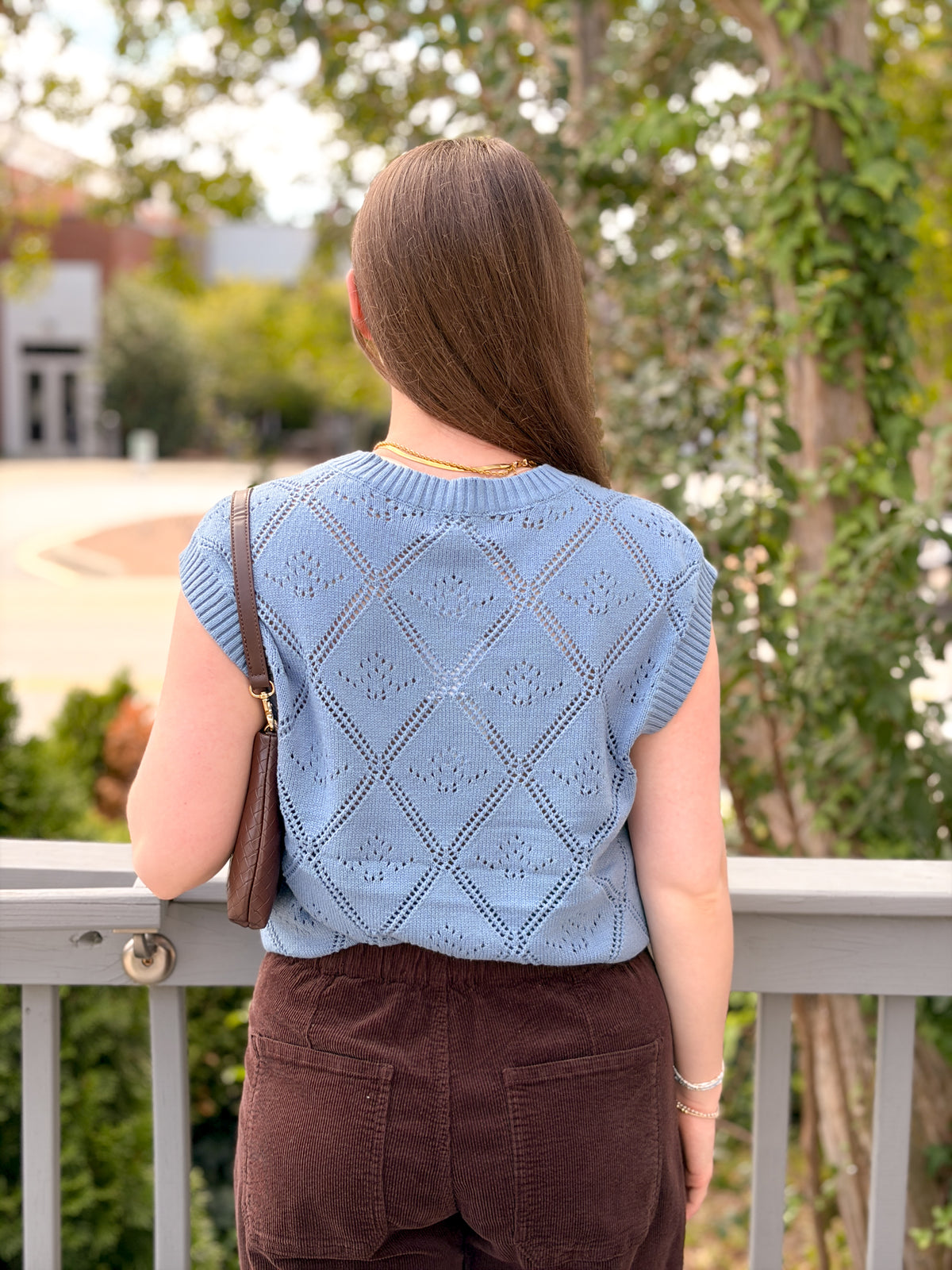 Rose & Lee Co Percy Sweater Vest, Denim Blue Tanks