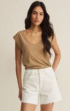 Rose & Lee Co Per Diem Top, Taro by Z Supply short sleeve