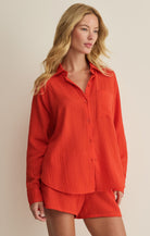 Rose & Lee Co Perfect Airy Top, Lychee by Z Supply Long Sleeve