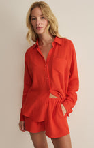 Rose & Lee Co Perfect Airy Top, Lychee by Z Supply Long Sleeve