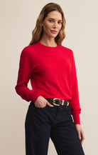 Red Long Sleeve Lightweight Sweater