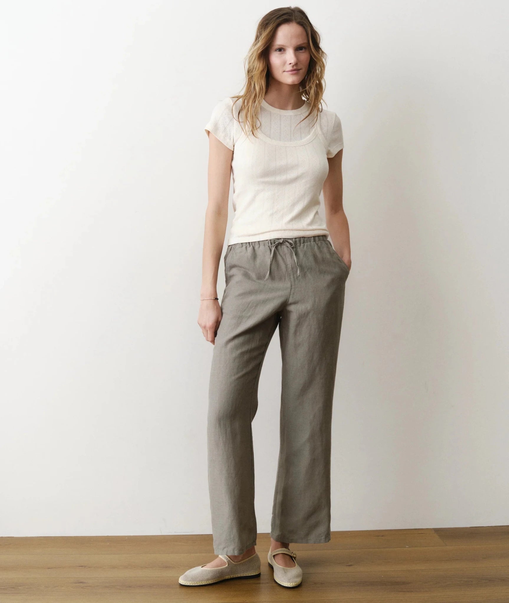 Rose & Lee Co Perfect Linen Pants, Sea Spray by Marine Layer Pants