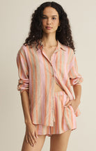 Rose & Lee Co Perfect Striped Top, Tiger Lily by Z Supply Long Sleeve