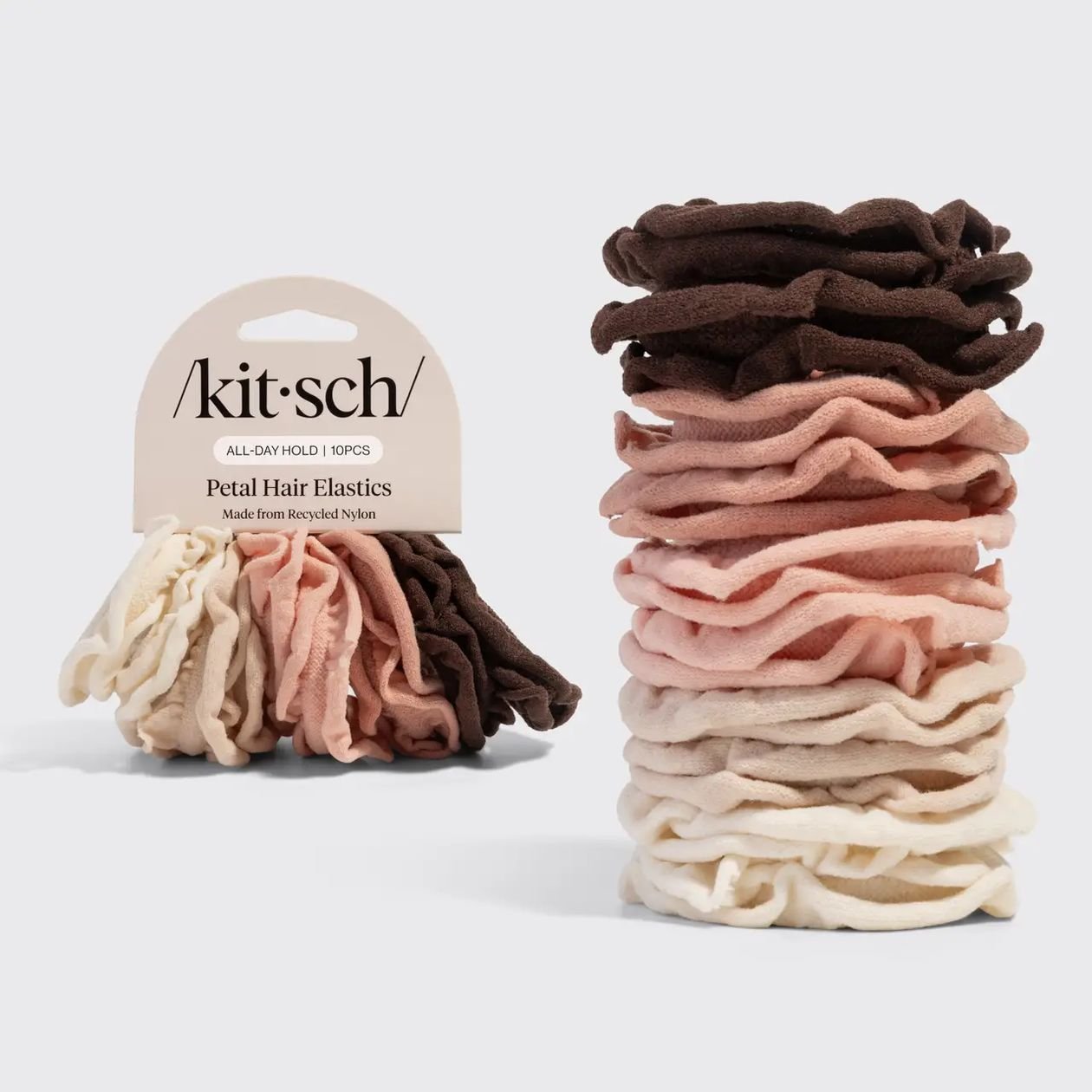 Rose & Lee Co Petal Hair Elastics 10pc Set, Blush Accessories
