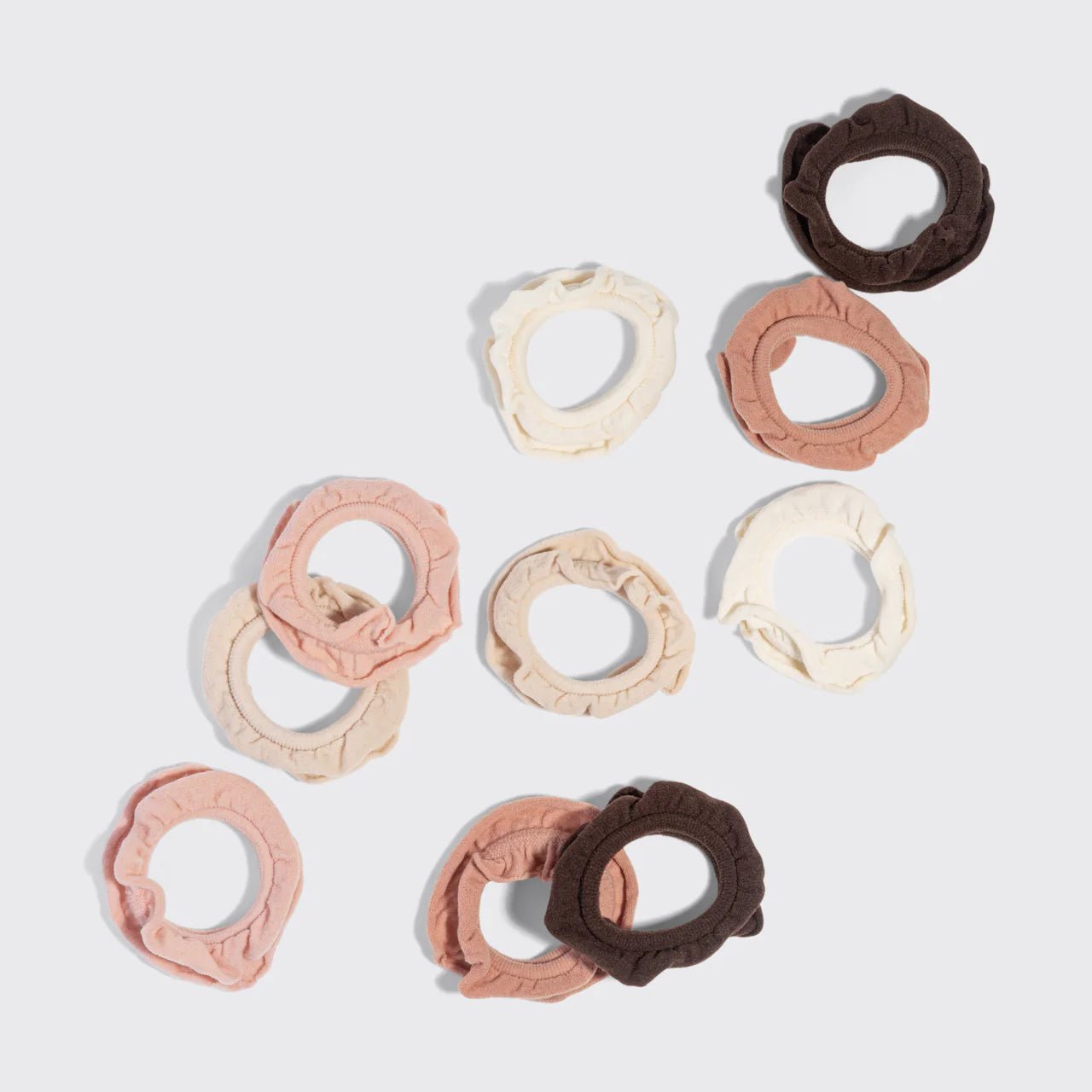 Rose & Lee Co Petal Hair Elastics 10pc Set, Blush Accessories