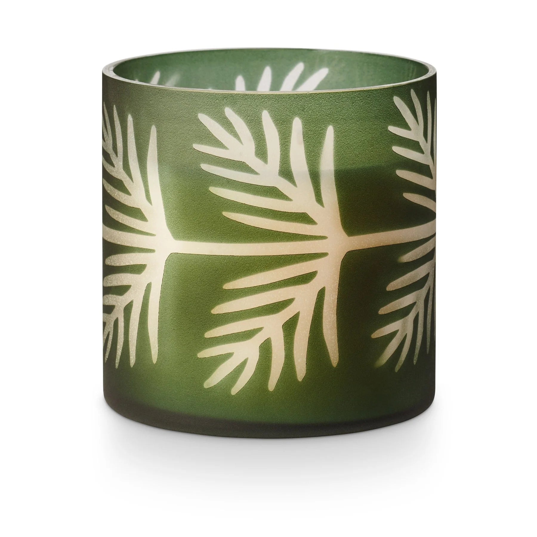 Green Glass Pine Candle