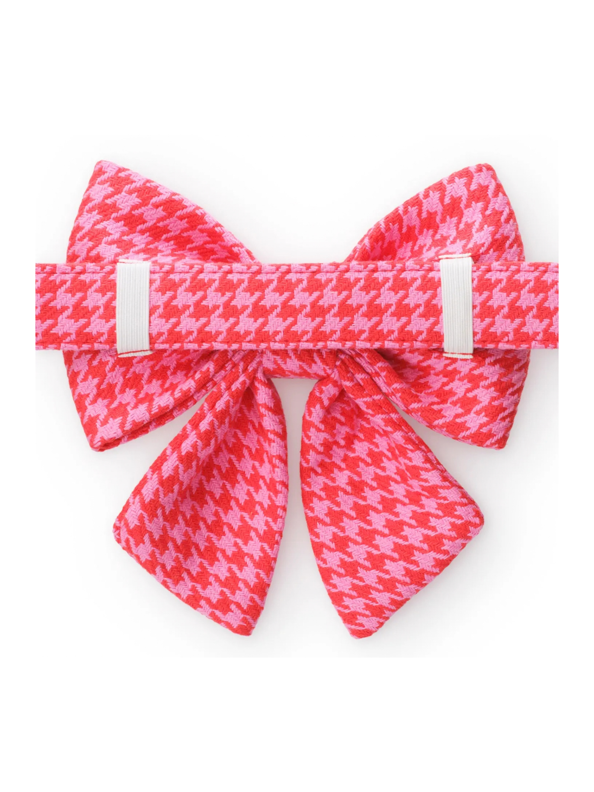 Rose & Lee Co The Foggy Dog Bow, Pink & Red Houndstooth Pets