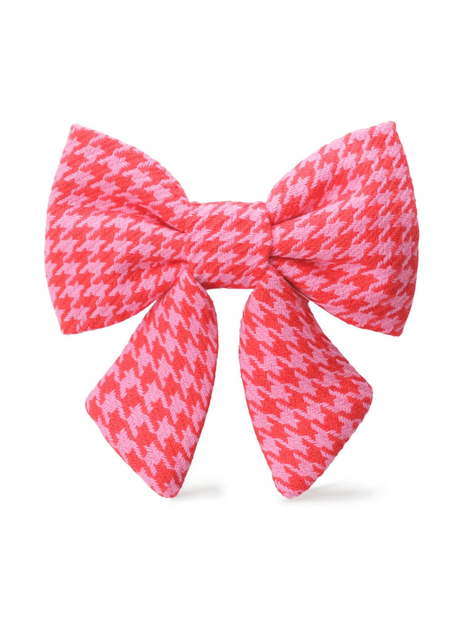 Rose & Lee Co The Foggy Dog Bow, Pink & Red Houndstooth Pets
