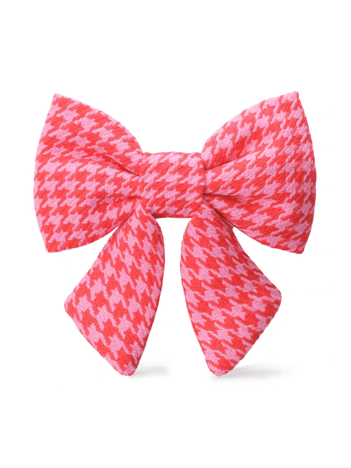 Rose & Lee Co The Foggy Dog Bow, Pink & Red Houndstooth Pets