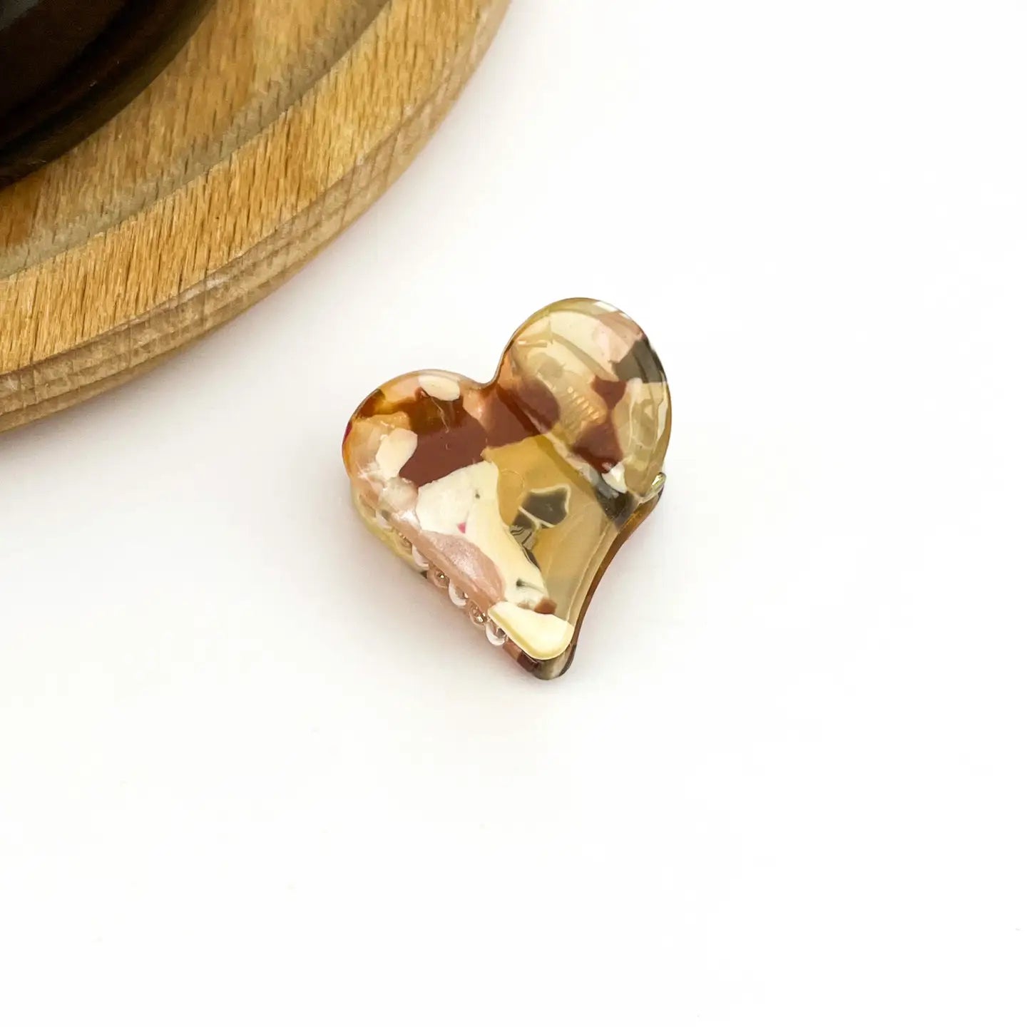 Pink/Cream Multi Mini Heart Claw Clips