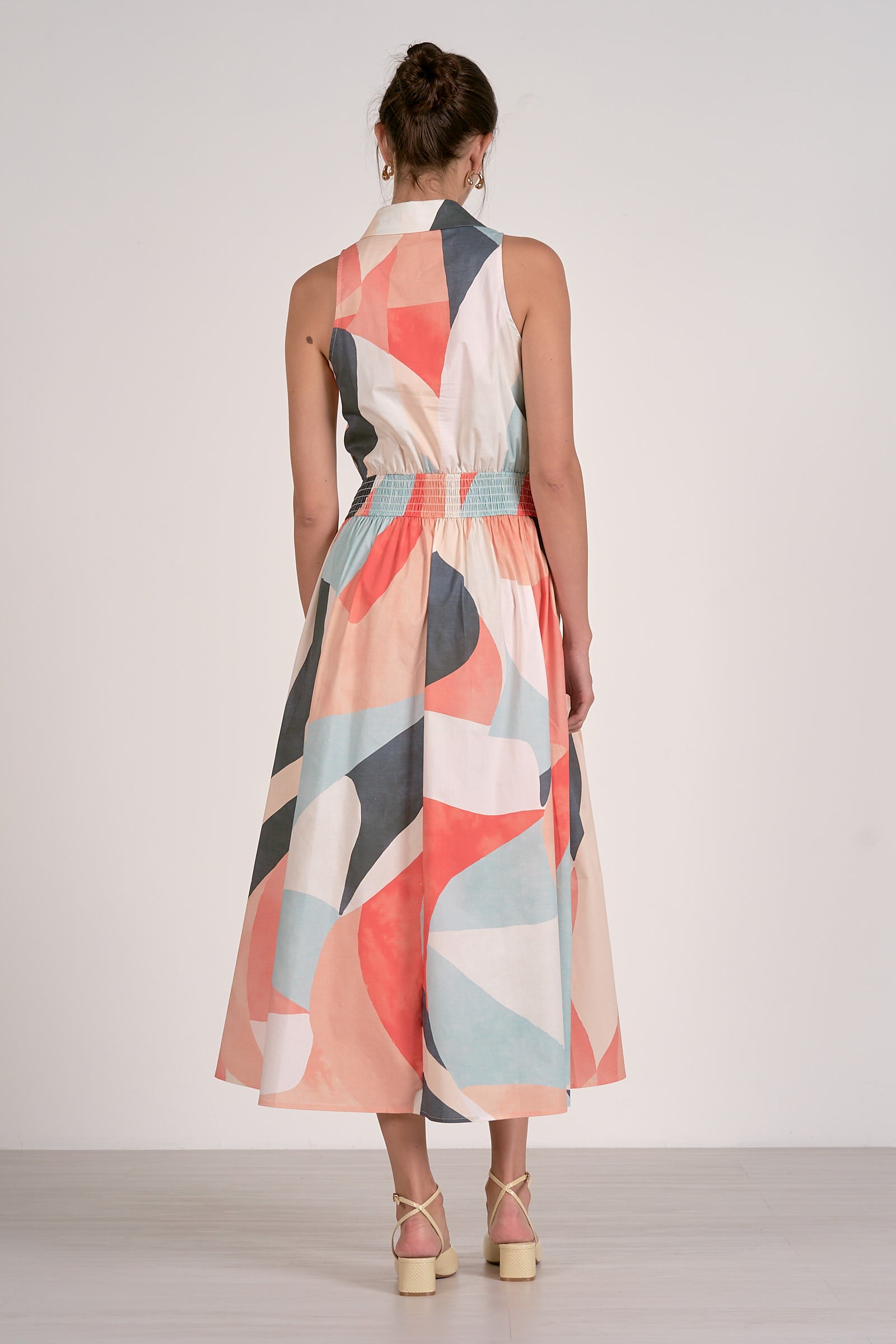 Multi Colored Abstract Midi Dress