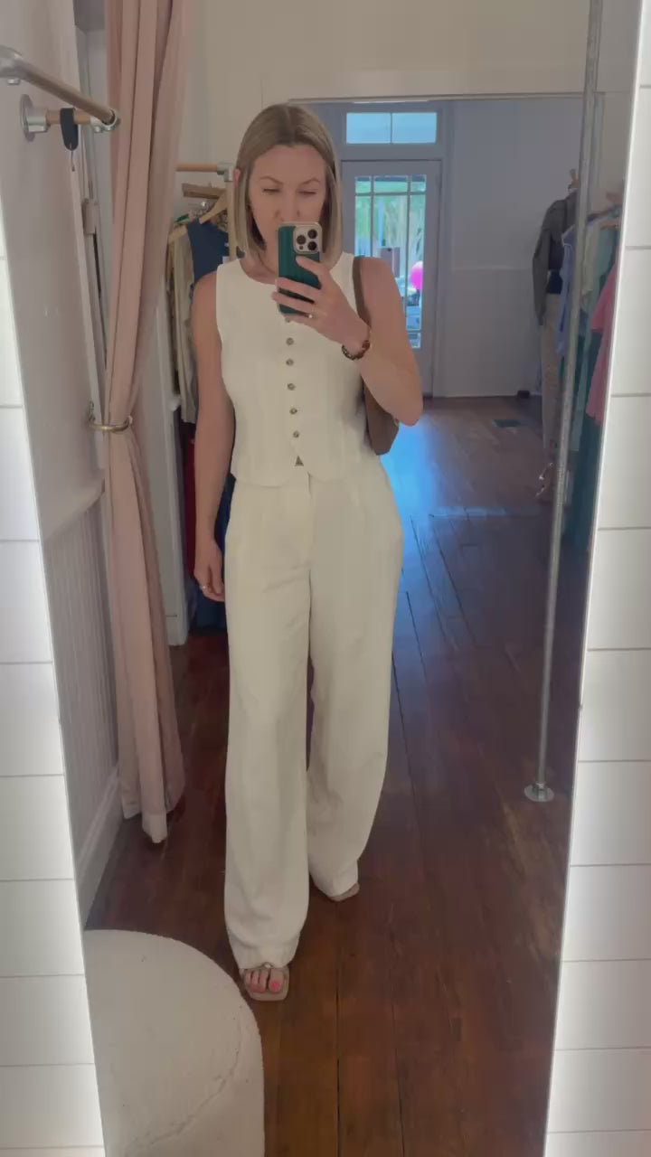 Overlook Linen Pants | Cloud | ROSE & LEE CO. – Rose & Lee Co