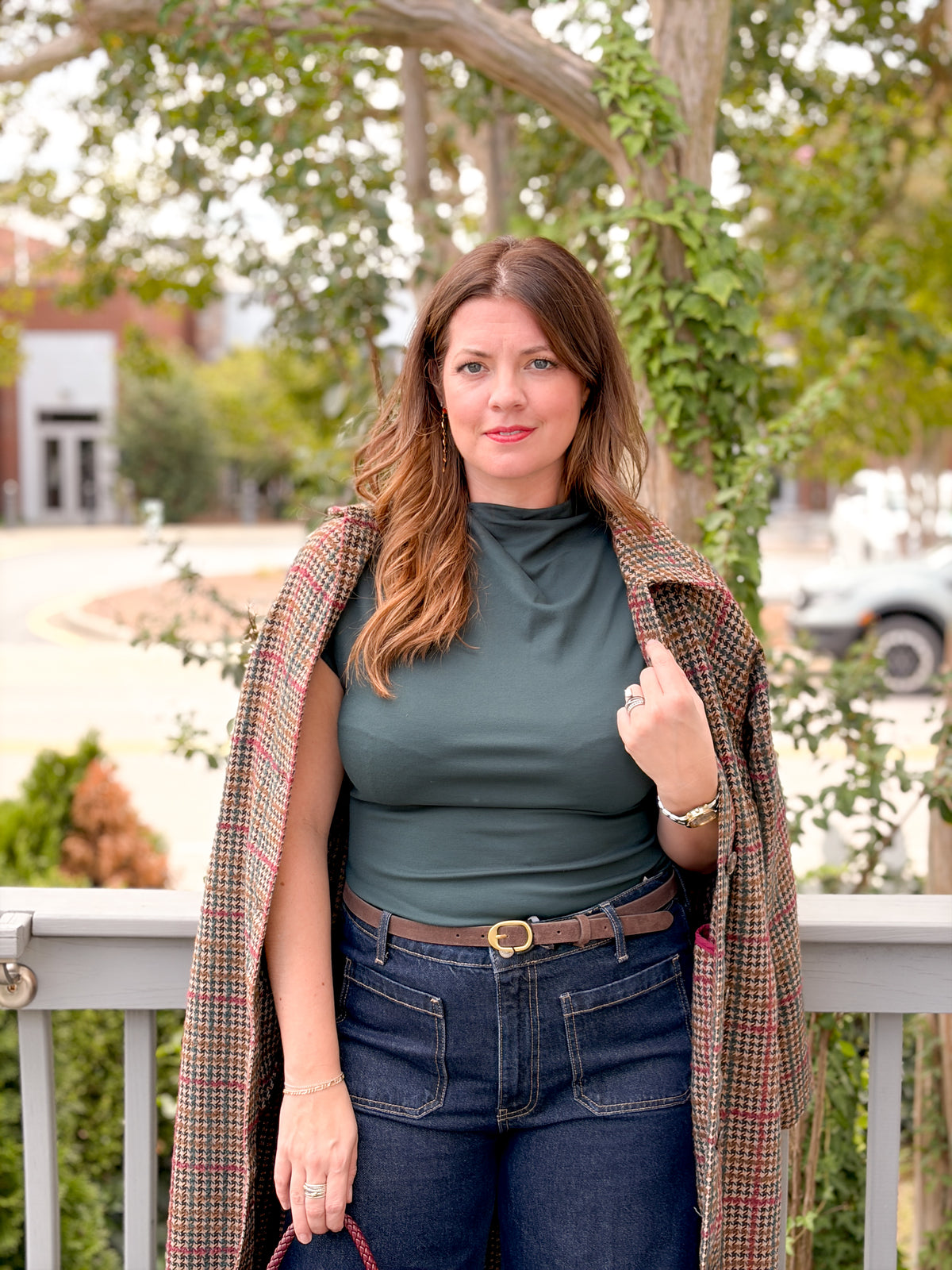 Rose & Lee Co Priscilla Top, Dark Teal Work Tops