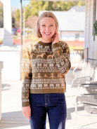 Green Holiday Print Sweater