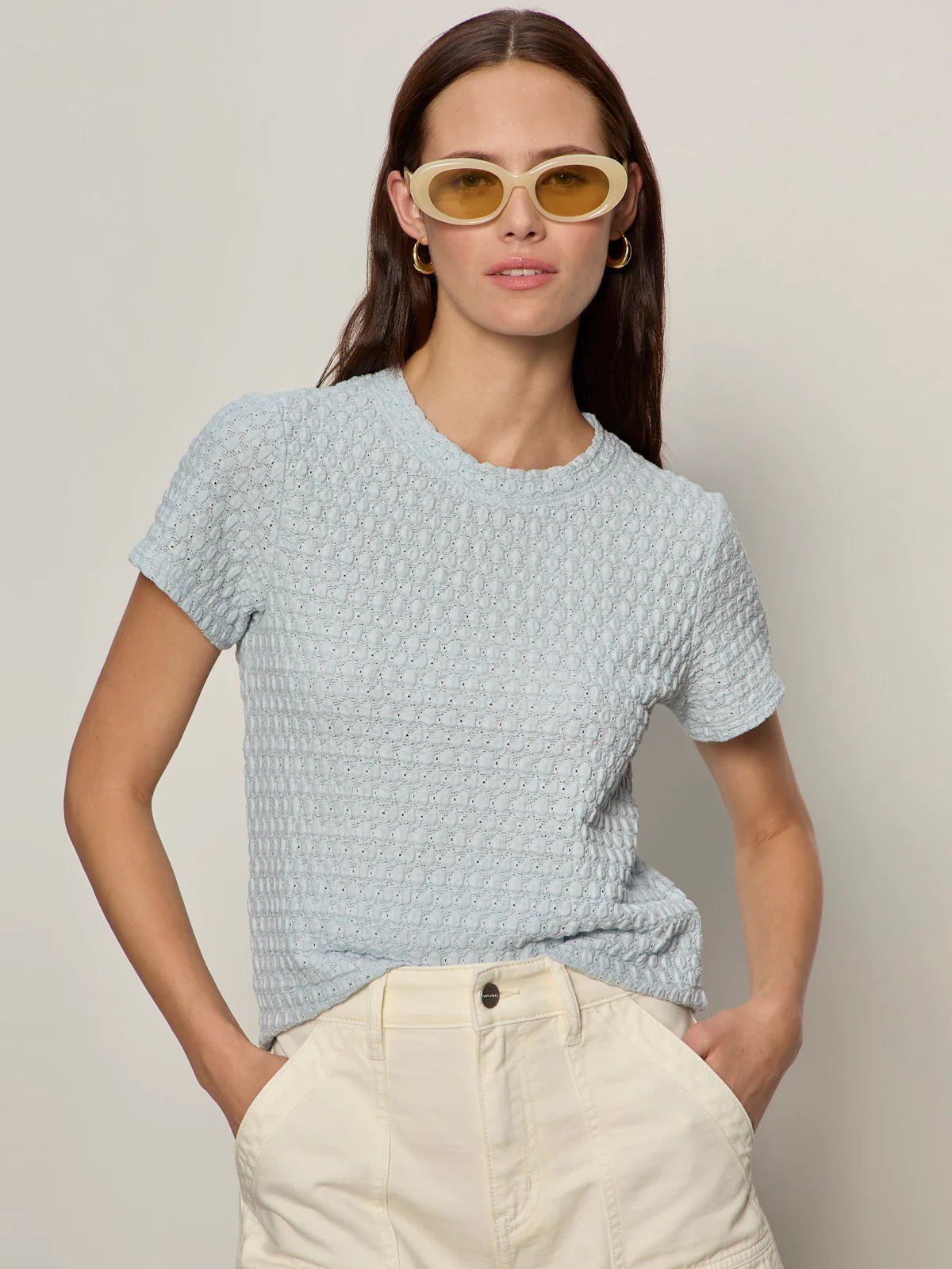 Rose & Lee Co Pucker Up Tee, Blue Aura by Sanctuary short sleeve