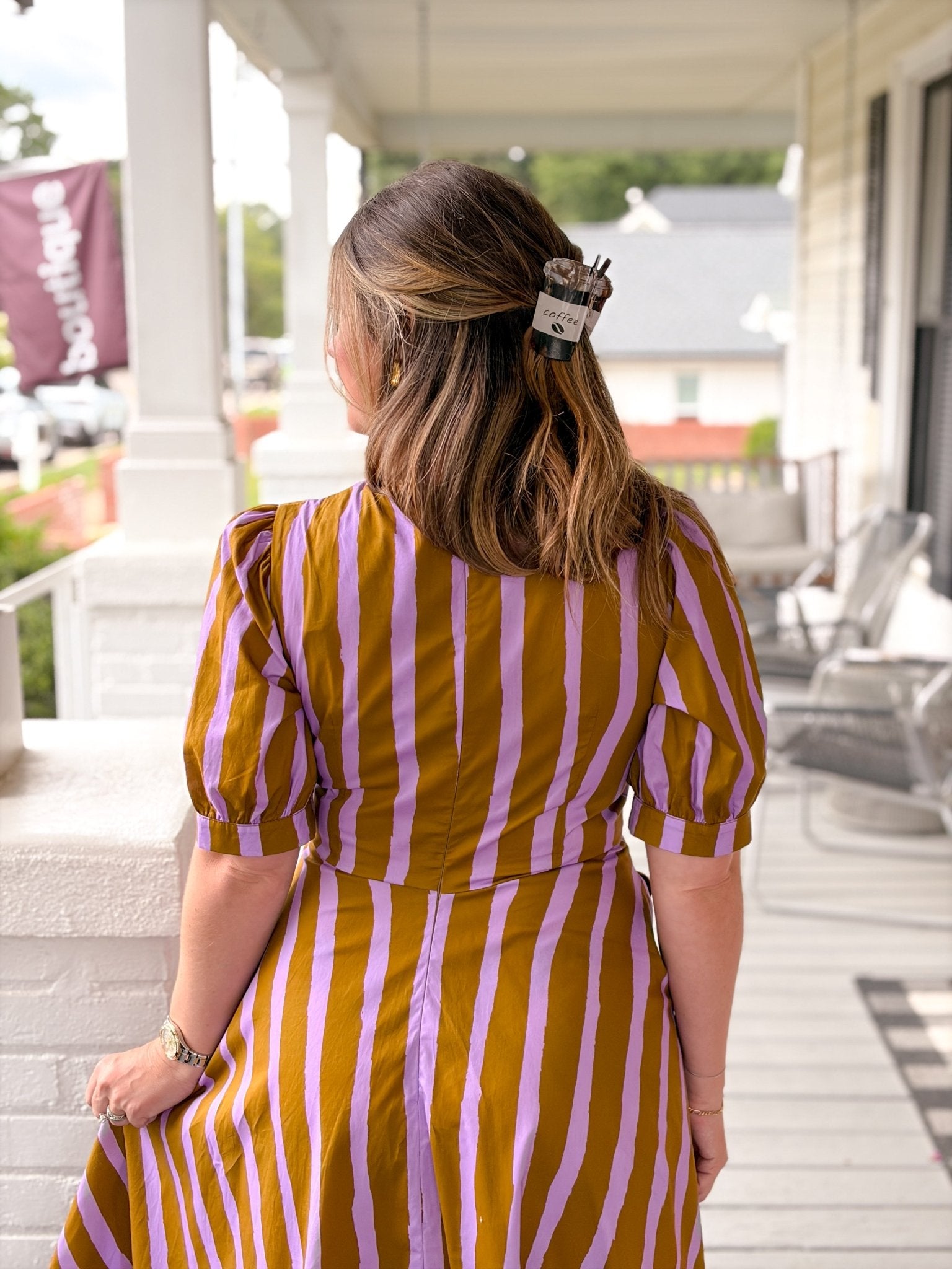 Rose & Lee Co Bella Dress, Abstract Stripes Work Dress
