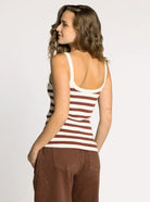 Rose & Lee Co Rachel Tank, Cream/Cocoa Tanks