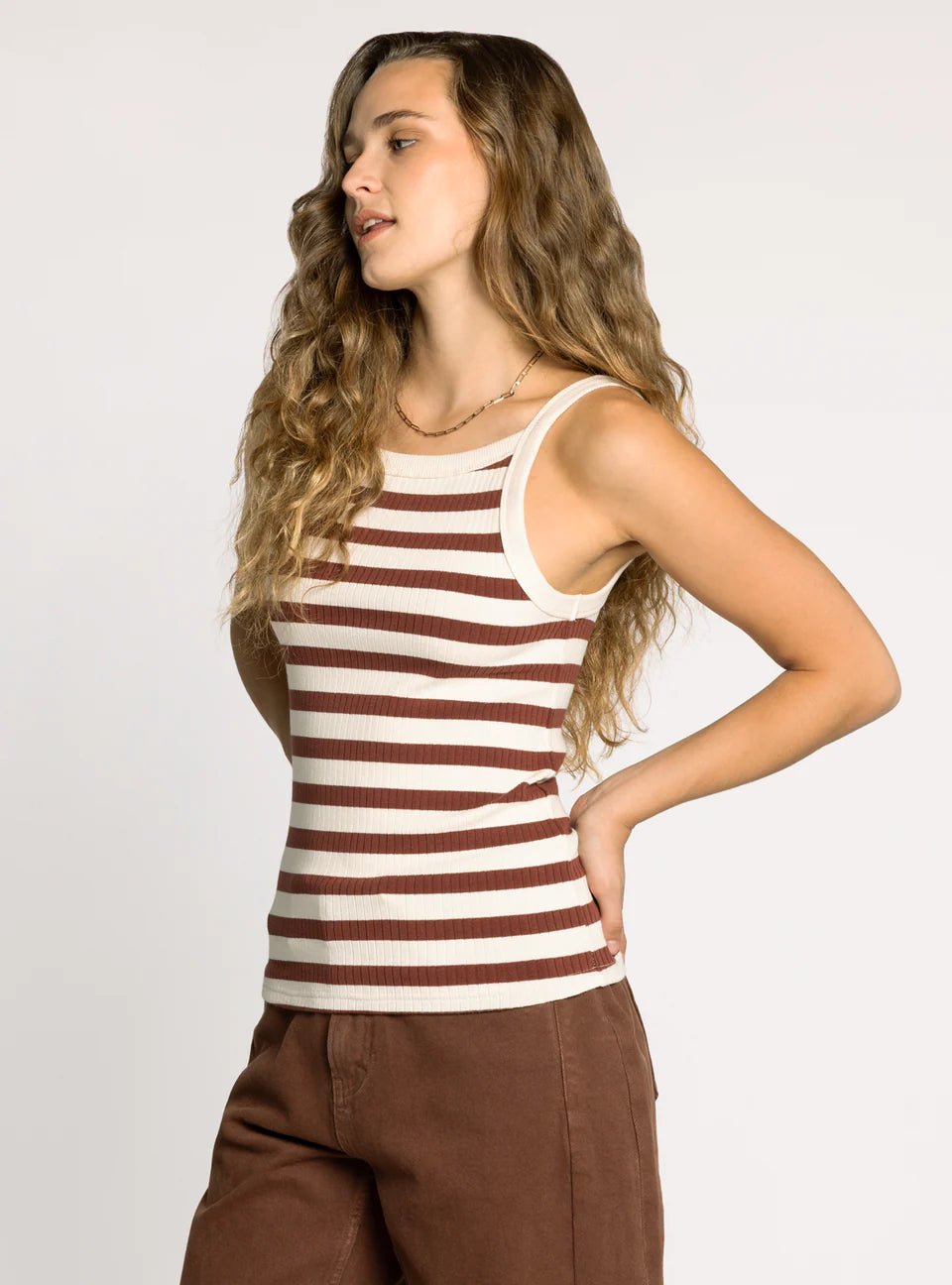 Rose & Lee Co Rachel Tank, Cream/Cocoa Tanks