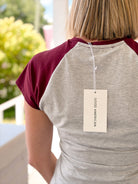 Rose & Lee Co The Raglan Tee, Vintage Grey by Good American short sleeve