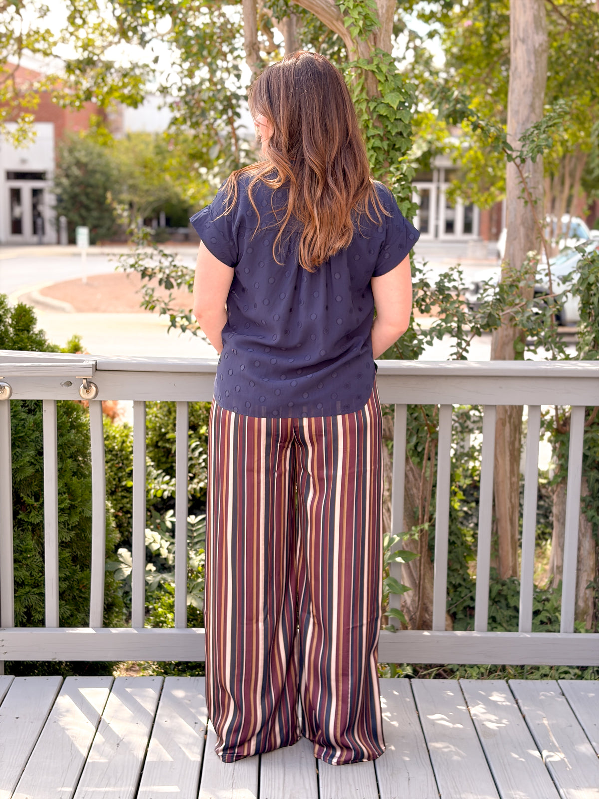 Rose & Lee Co Raina Pants, Burgundy Multi Pants