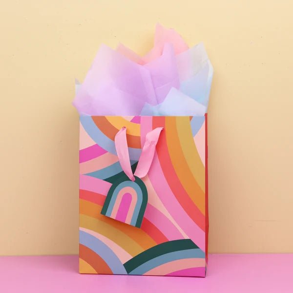 Rose & Lee Co Gift Bag, Rainbow Stripe Home & Gifts