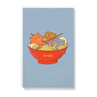 Notebook with cats in a bowl of ramen