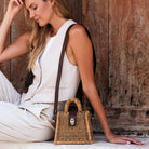 Rose & Lee Co Rattan Petite Handbag, Brown Bags