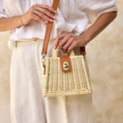 Rose & Lee Co Rattan Petite Handbag, Ivory Bags